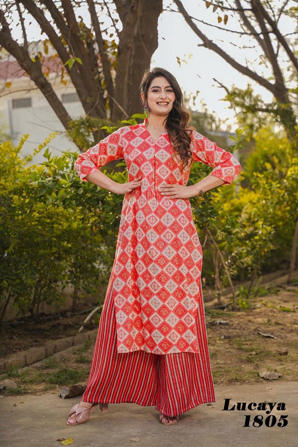 Lucaya Vol 18 Printed Casual Wear Kurti With Bottom Wholesale Market In Surat

